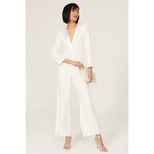 Rixo Emilia Jumpsuit Wide Leg  Off White L